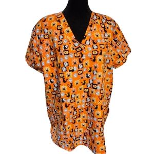 Halloween Theme Nurse Scrub Size Large